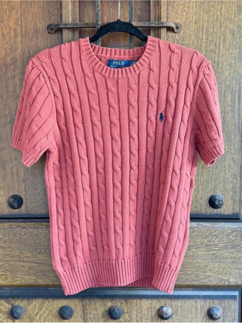 Polo by Ralph Lauren  reddish brown Cable Knit Short Sleeve Sweater  Size M